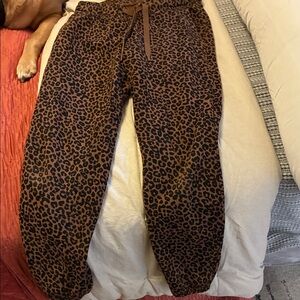 Marine layer cloud 9 Leopard Print Jogger Pants in Brown and Black
